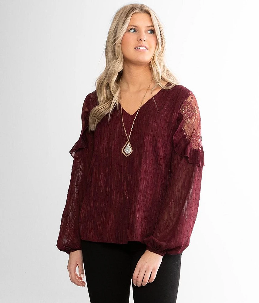 Daytrip Textured Metallic Top