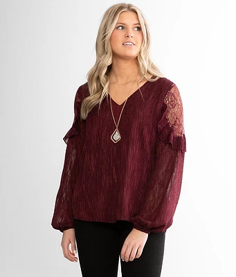 Daytrip Textured Metallic Top