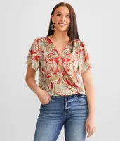 Daytrip Satin Surplice Top