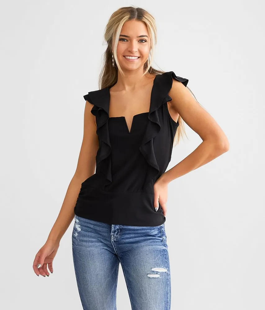 Ruffle V-Wire Top