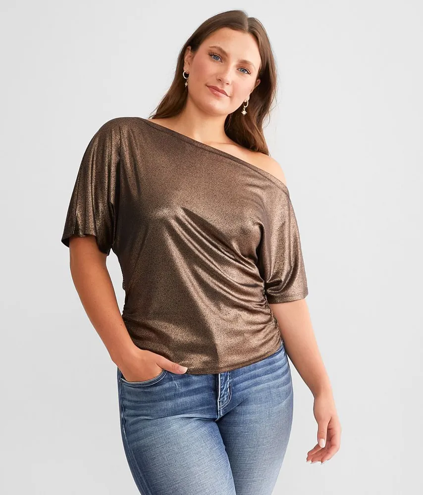 Off The Shoulder Metallic Top