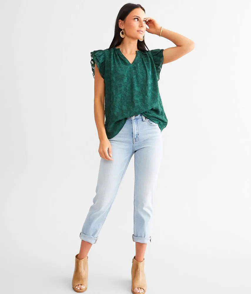 Jacquard Ruffle Top