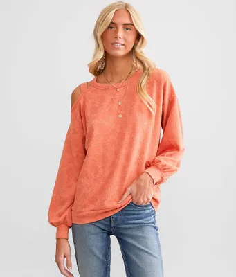 Daytrip Textured Cold Shoulder Top