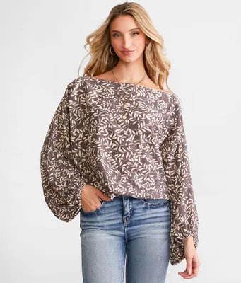 Daytrip Floral Boat Neck Top