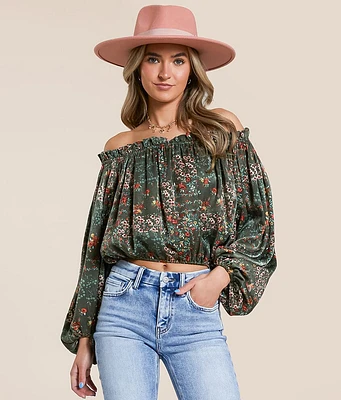 Willow & Root Floral Off The Shoulder Top