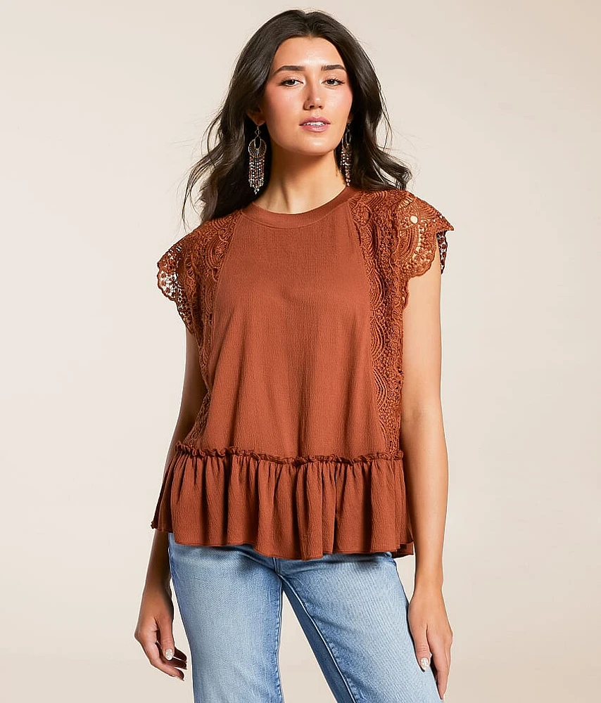 Daytrip Crochet Ruffle Top