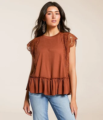 Daytrip Crochet Ruffle Top