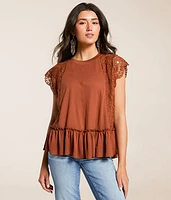 Daytrip Crochet Ruffle Top