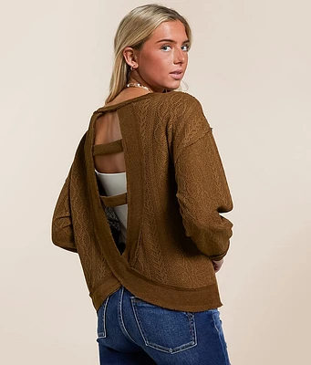 Daytrip Raw Edge Open Weave Top