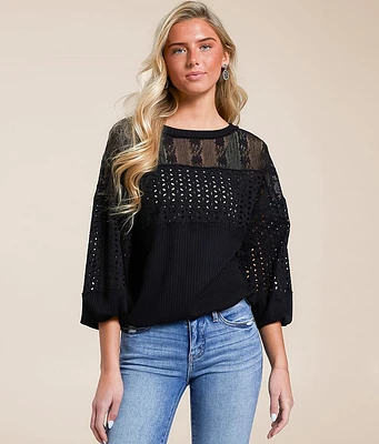 Daytrip Pieced Eyelet Top