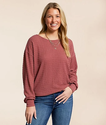 Daytrip Textured Dolman Top