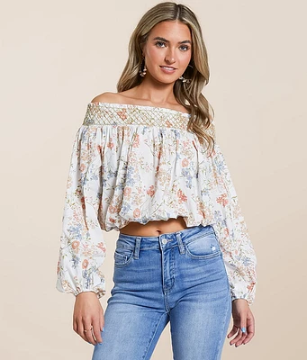 Willow & Root Floral Off The Shoulder Top