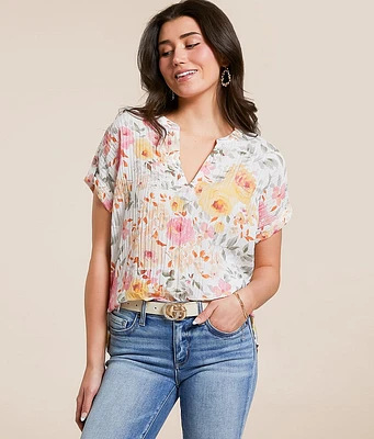 Daytrip Crinkle Floral Top