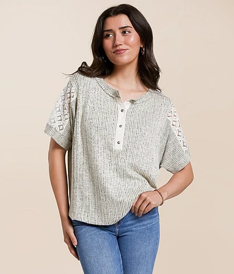 Daytrip Pieced Lace Henley