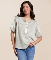 Daytrip Pieced Lace Henley