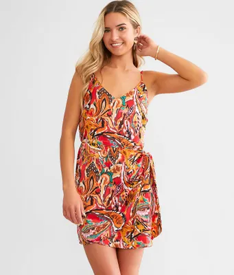 Willow & Root Wrap Tie Mini Dress