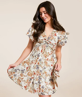 Willow & Root Twisted Front Mini Dress