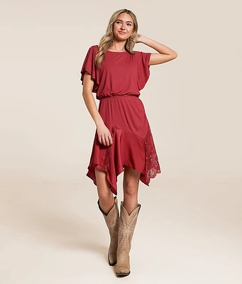 Willow & Root Pieced Lace Mini Dress