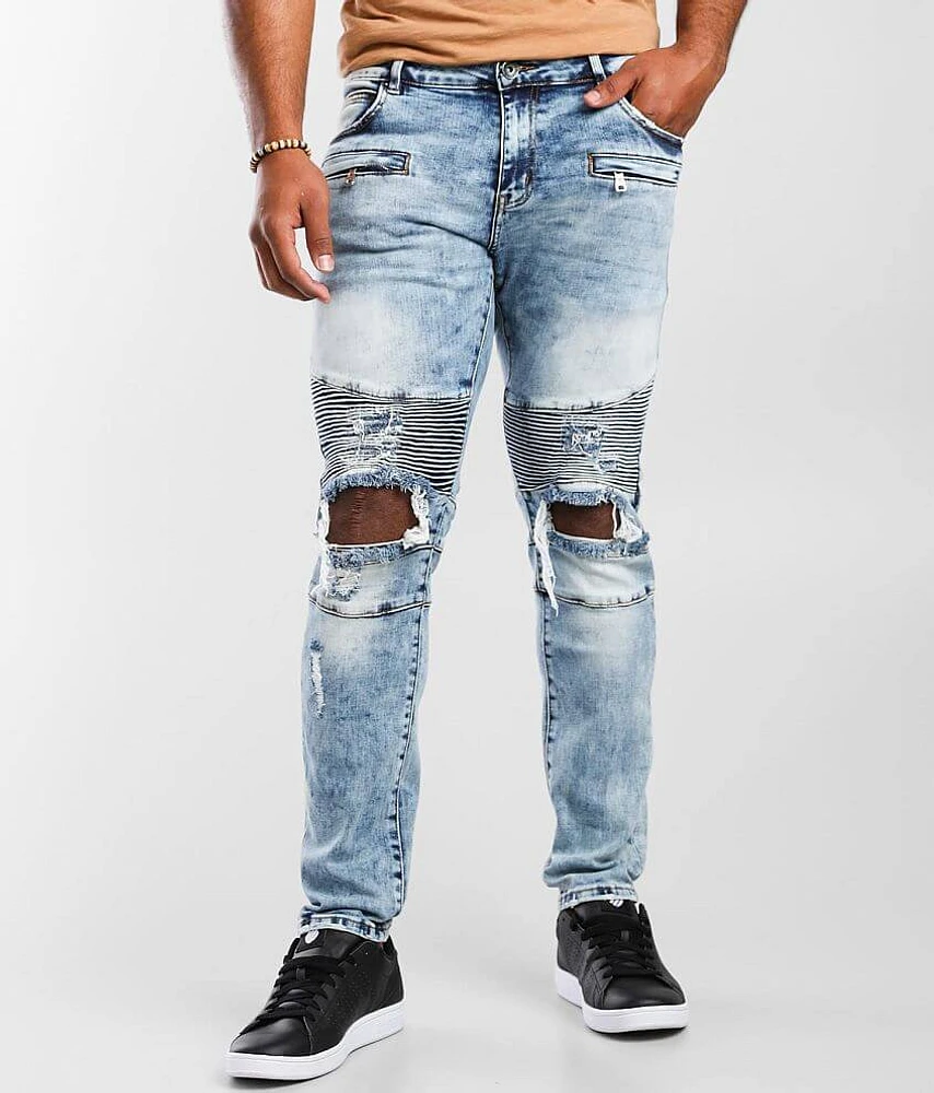 Crysp Denim Elias Moto Skinny Stretch Jean