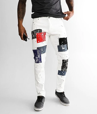 Crysp Denim Bank Patchwork Skinny Stretch Jean