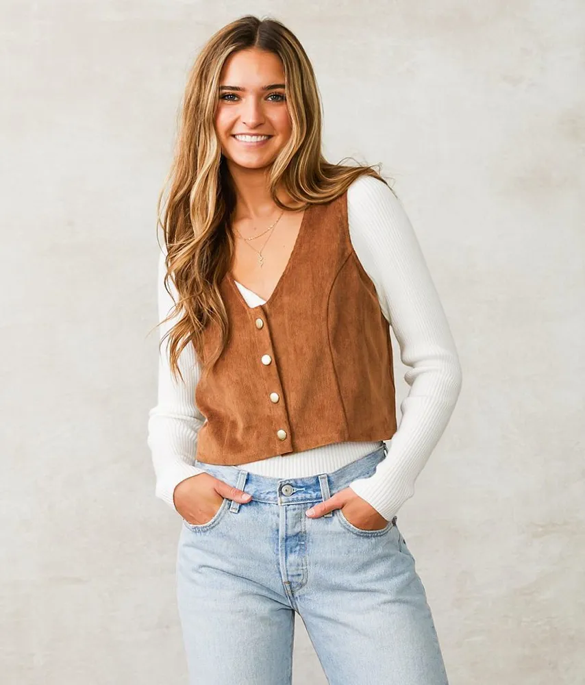 Corduroy Cropped Vest