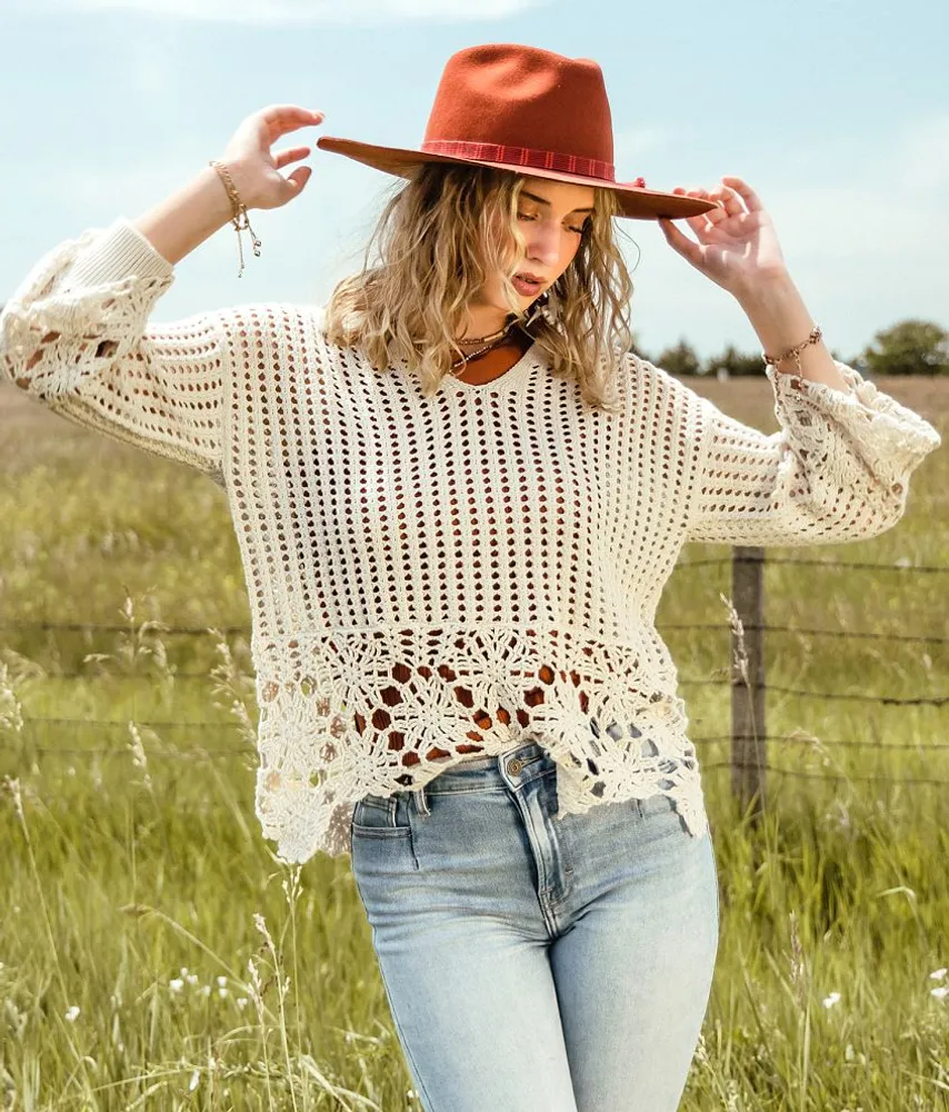 Collared Crochet Sweater