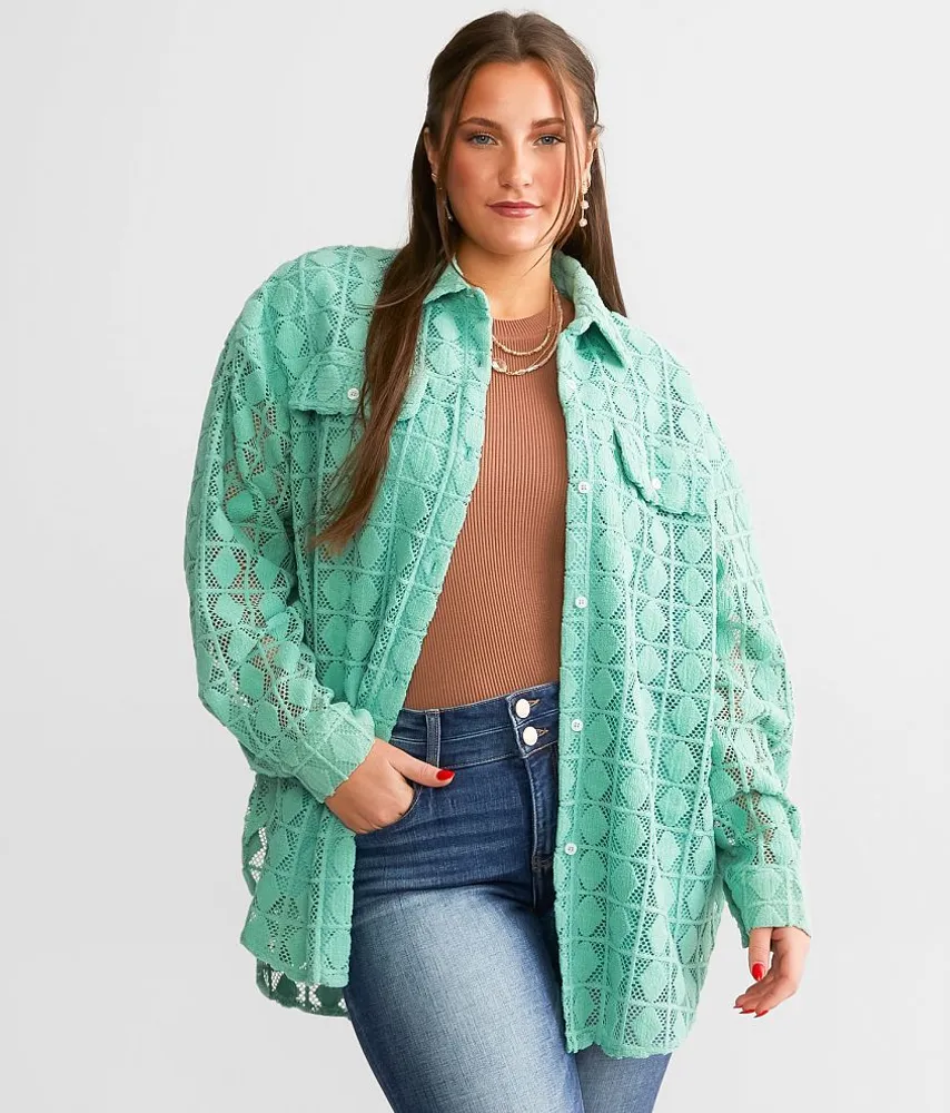 Davi & Dani Diamond Textured Shacket