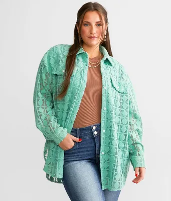 Davi & Dani Diamond Textured Shacket