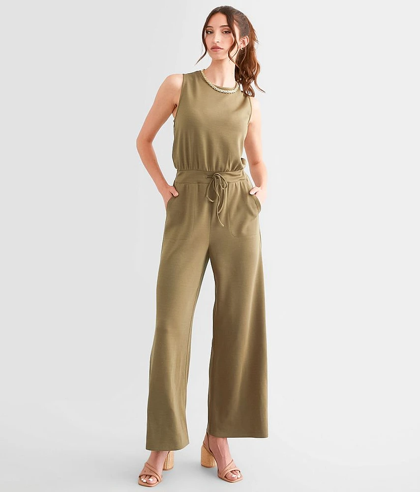 Davi & Dani Solid Knit Jumpsuit