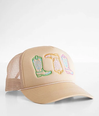 David & Young Cowboy Boots Trucker Hat