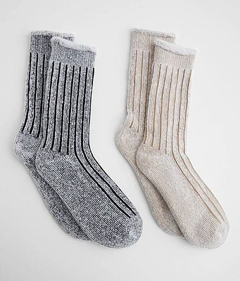 BKE 2 Pack Plush Ribbed Socks