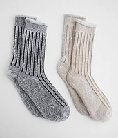 BKE 2 Pack Plush Ribbed Socks