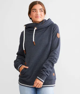 Wanakome Lurex Cowl Neck Hooded Sweatshirt