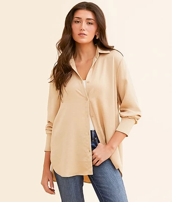 Double Zero Satin Oversized Blouse