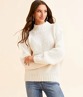 Double Zero Mock Neck Oversized Sweater