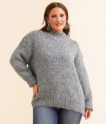 Double Zero Mock Neck Oversized Sweater