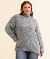Double Zero Mock Neck Oversized Sweater