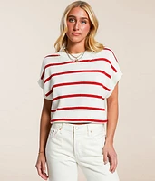 Double Zero Striped Dolman Sweater