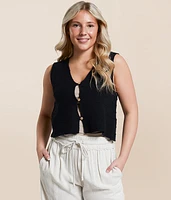 Double Zero Cropped Sweater Tank Top