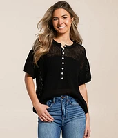 Hyfve Open Stitch Henley Sweater