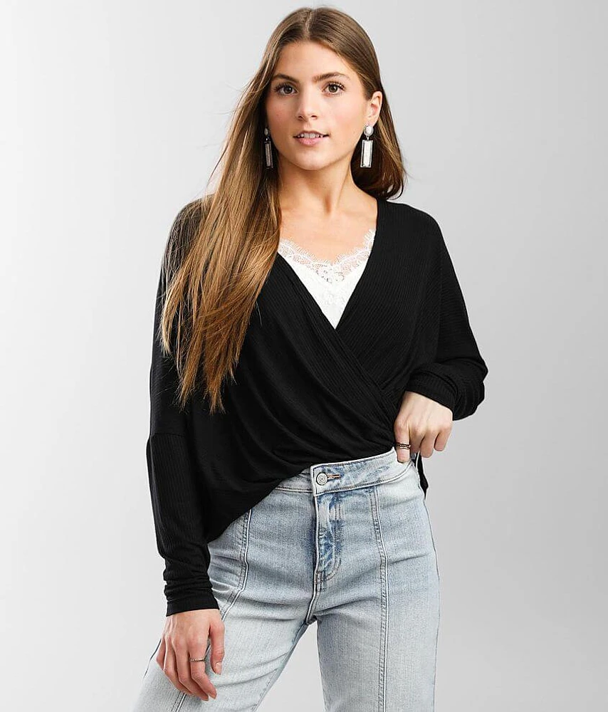 Ribbed Crossover Top
