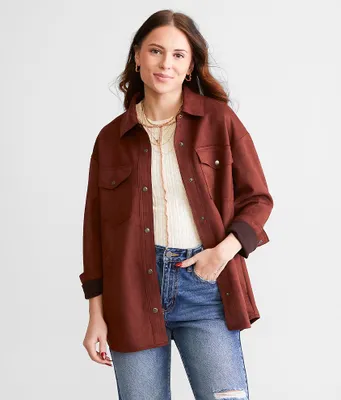 Willow & Root Faux Suede Shacket
