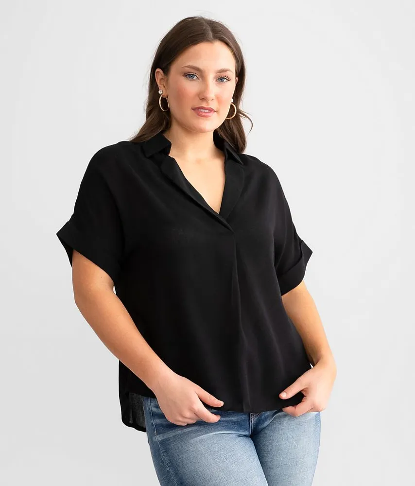 On The Run Cuffed Sleeve Top