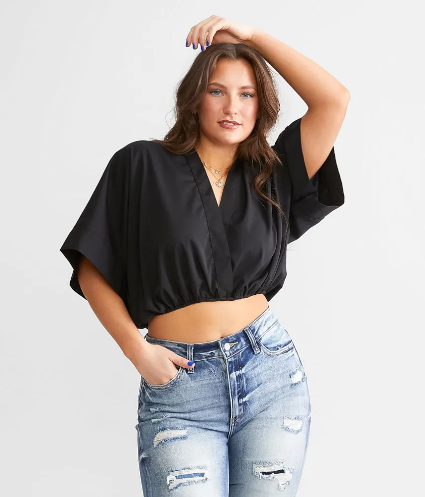 Pretty Please Surplice Cropped Top