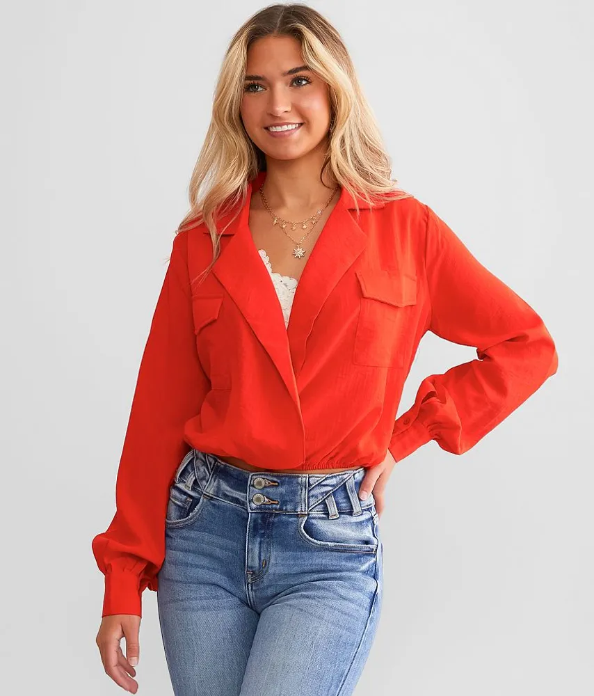 Collared Surplice Top