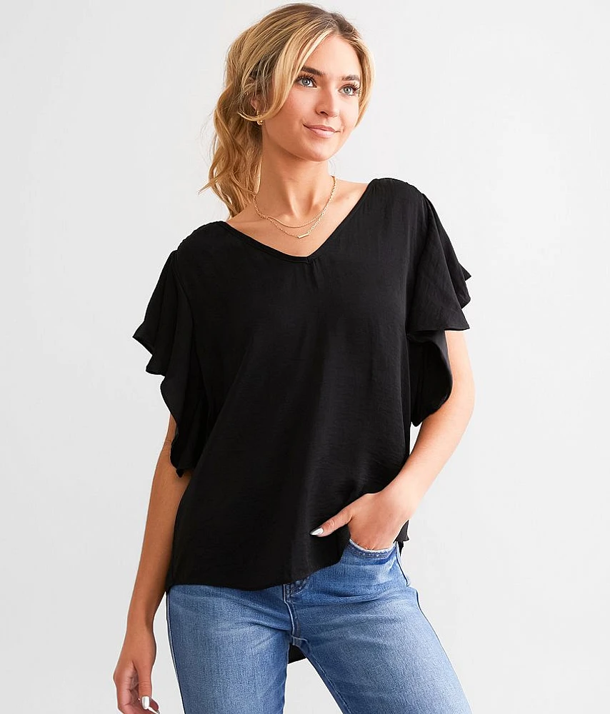 Sheen Flutter Top