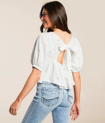 Hyfve Floral Embroidered Gauze Top