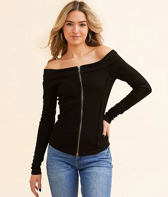 Hyfve Off The Shoulder Zipper Top