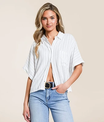 Hyfve Striped Boxy Cropped Blouse