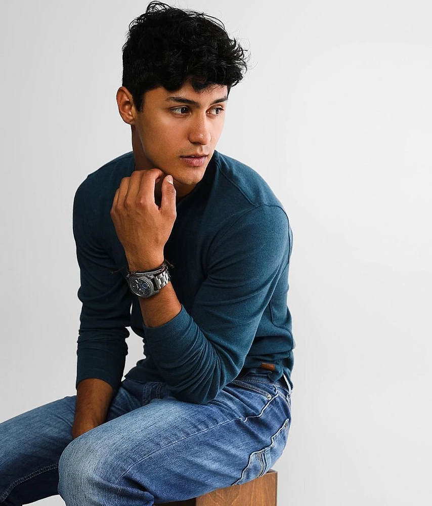Brushed Knit Henley